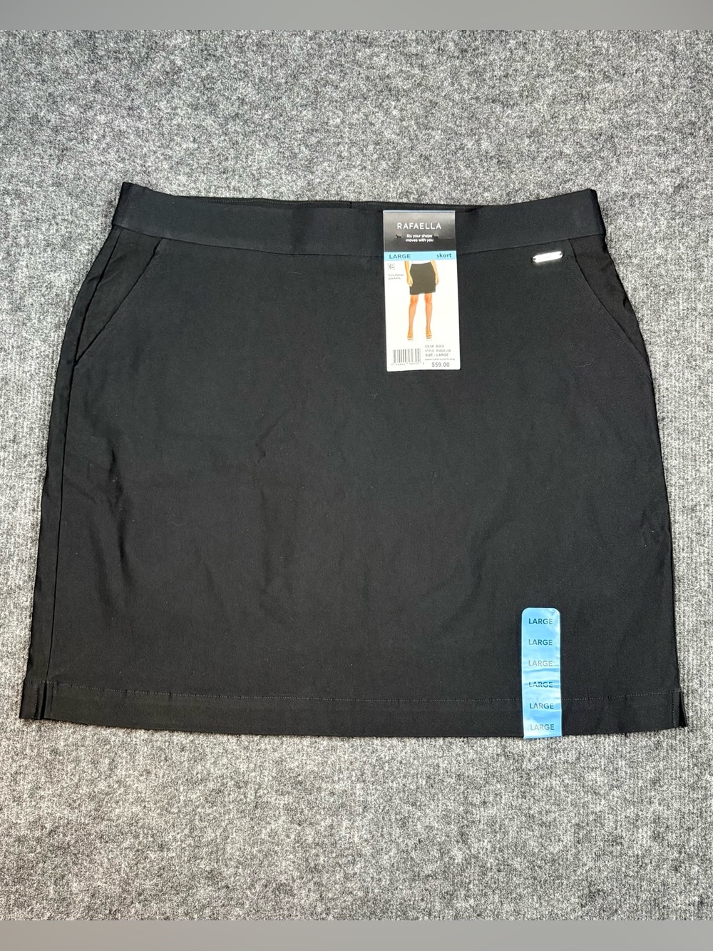 Rafaella Black Pull-On Mini Skort